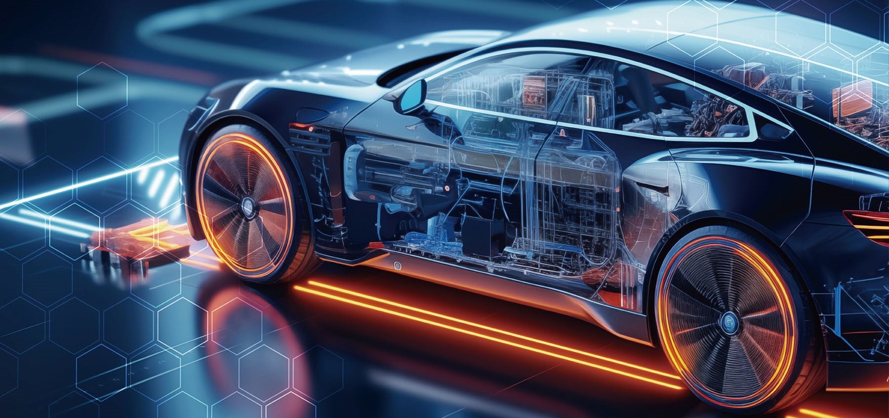 A car with a transparent body